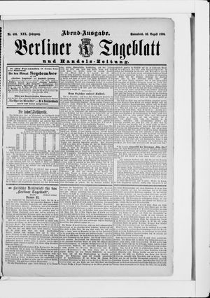 Berliner Tageblatt und Handels-Zeitung vom 30.08.1890