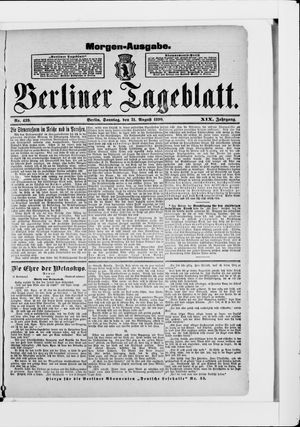 Berliner Tageblatt und Handels-Zeitung vom 31.08.1890