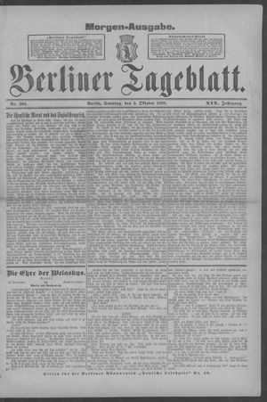Berliner Tageblatt und Handels-Zeitung vom 05.10.1890