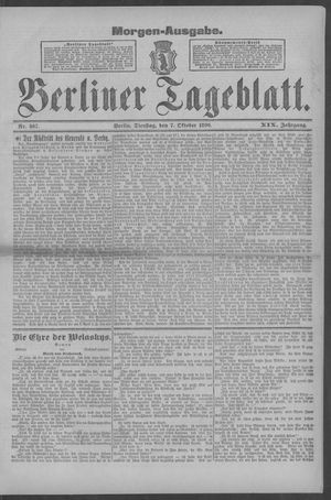 Berliner Tageblatt und Handels-Zeitung vom 07.10.1890