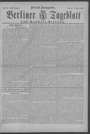 Berliner Tageblatt und Handels-Zeitung vom 07.10.1890