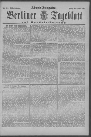 Berliner Tageblatt und Handels-Zeitung vom 10.10.1890
