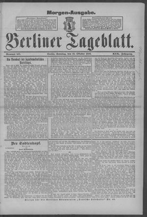 Berliner Tageblatt und Handels-Zeitung on Oct 12, 1890