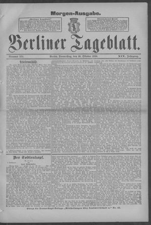 Berliner Tageblatt und Handels-Zeitung vom 16.10.1890