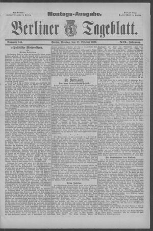 Berliner Tageblatt und Handels-Zeitung vom 27.10.1890