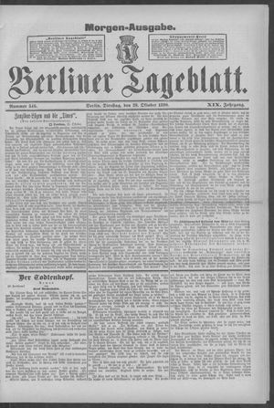 Berliner Tageblatt und Handels-Zeitung vom 28.10.1890