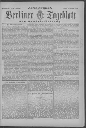 Berliner Tageblatt und Handels-Zeitung on Oct 28, 1890