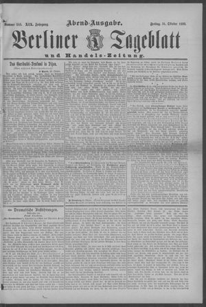 Berliner Tageblatt und Handels-Zeitung vom 31.10.1890