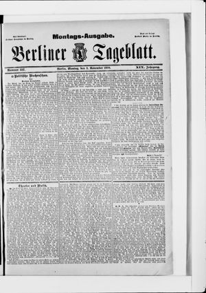 Berliner Tageblatt und Handels-Zeitung vom 03.11.1890