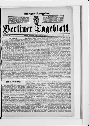 Berliner Tageblatt und Handels-Zeitung vom 05.11.1890