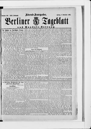 Berliner Tageblatt und Handels-Zeitung vom 07.11.1890