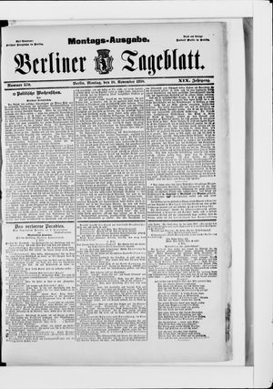 Berliner Tageblatt und Handels-Zeitung vom 10.11.1890