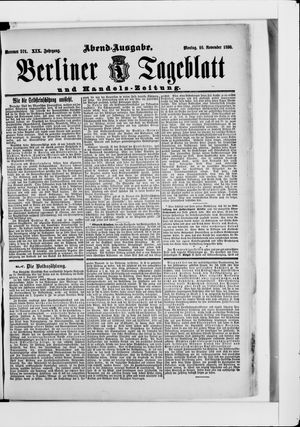 Berliner Tageblatt und Handels-Zeitung vom 10.11.1890