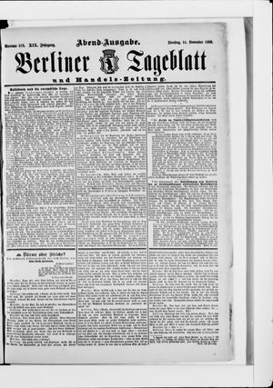 Berliner Tageblatt und Handels-Zeitung vom 11.11.1890