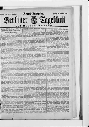 Berliner Tageblatt und Handels-Zeitung vom 14.11.1890