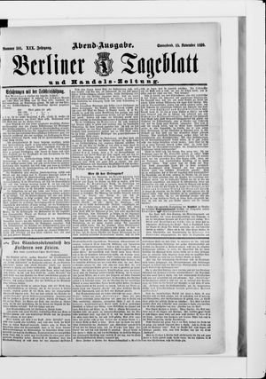 Berliner Tageblatt und Handels-Zeitung vom 15.11.1890