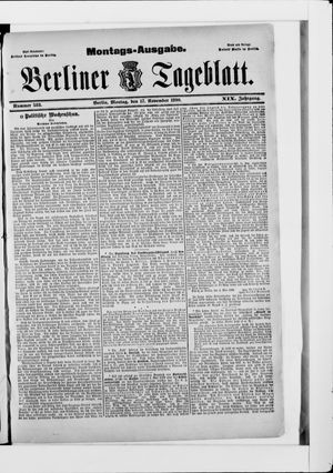 Berliner Tageblatt und Handels-Zeitung vom 17.11.1890