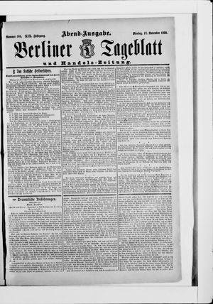 Berliner Tageblatt und Handels-Zeitung vom 17.11.1890