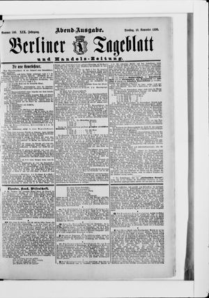 Berliner Tageblatt und Handels-Zeitung vom 18.11.1890
