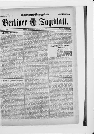 Berliner Tageblatt und Handels-Zeitung vom 24.11.1890