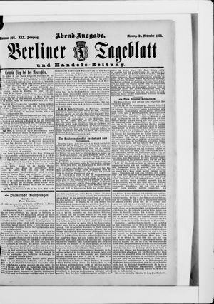 Berliner Tageblatt und Handels-Zeitung vom 24.11.1890