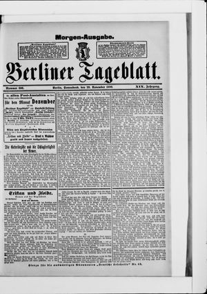 Berliner Tageblatt und Handels-Zeitung vom 29.11.1890