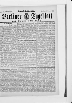 Berliner Tageblatt und Handels-Zeitung vom 29.11.1890