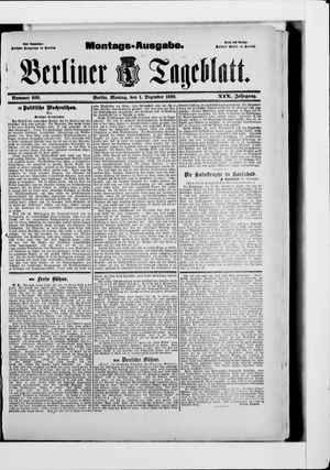 Berliner Tageblatt und Handels-Zeitung vom 01.12.1890