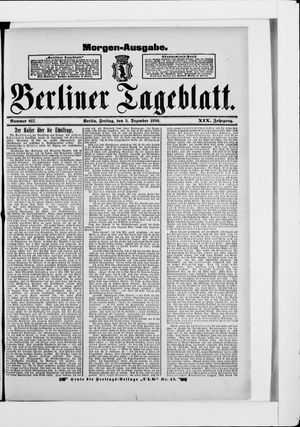 Berliner Tageblatt und Handels-Zeitung on Dec 5, 1890