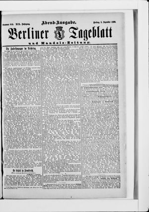 Berliner Tageblatt und Handels-Zeitung on Dec 5, 1890