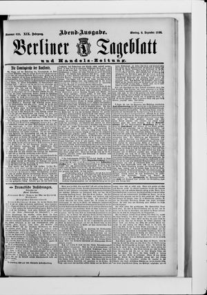Berliner Tageblatt und Handels-Zeitung vom 08.12.1890