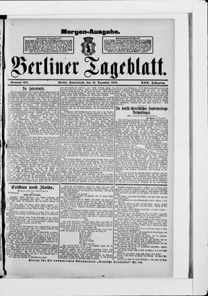 Berliner Tageblatt und Handels-Zeitung vom 13.12.1890