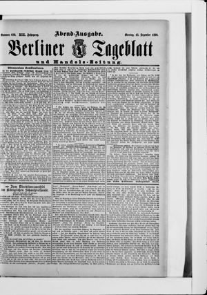 Berliner Tageblatt und Handels-Zeitung vom 15.12.1890