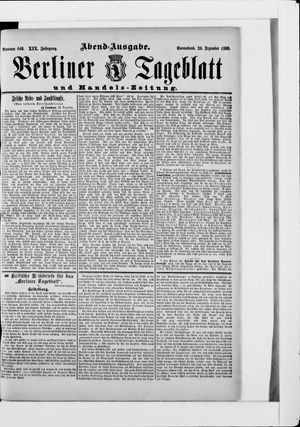 Berliner Tageblatt und Handels-Zeitung on Dec 20, 1890