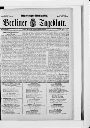 Berliner Tageblatt und Handels-Zeitung vom 22.12.1890