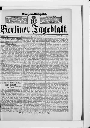 Berliner Tageblatt und Handels-Zeitung vom 25.12.1890