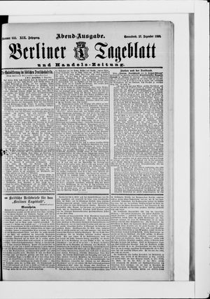 Berliner Tageblatt und Handels-Zeitung vom 27.12.1890