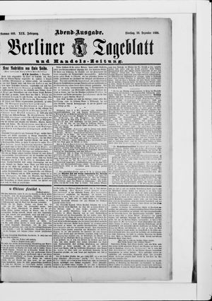 Berliner Tageblatt und Handels-Zeitung on Dec 30, 1890