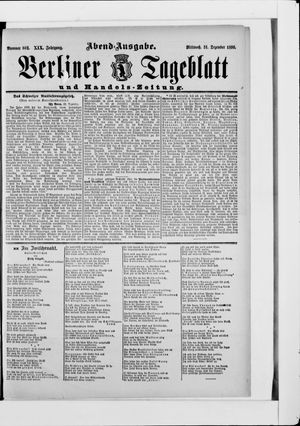 Berliner Tageblatt und Handels-Zeitung on Dec 31, 1890