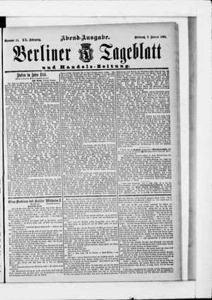 Berliner Tageblatt und Handels-Zeitung on Jan 7, 1891