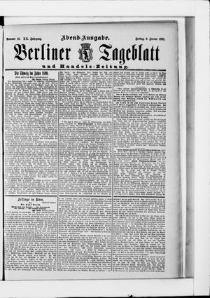 Berliner Tageblatt und Handels-Zeitung vom 09.01.1891