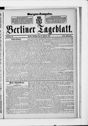 Berliner Tageblatt und Handels-Zeitung vom 13.01.1891