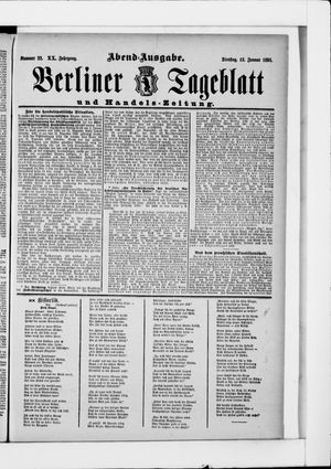 Berliner Tageblatt und Handels-Zeitung on Jan 13, 1891
