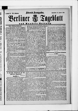 Berliner Tageblatt und Handels-Zeitung on Jan 17, 1891