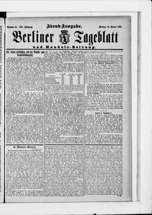 Berliner Tageblatt und Handels-Zeitung on Jan 19, 1891