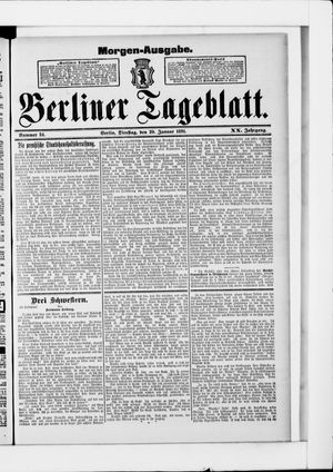 Berliner Tageblatt und Handels-Zeitung vom 20.01.1891