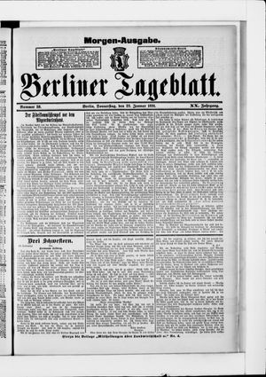 Berliner Tageblatt und Handels-Zeitung on Jan 22, 1891