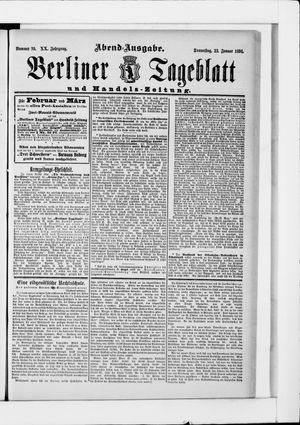 Berliner Tageblatt und Handels-Zeitung on Jan 22, 1891