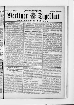 Berliner Tageblatt und Handels-Zeitung on Jan 23, 1891