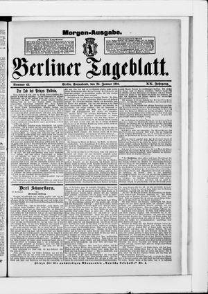 Berliner Tageblatt und Handels-Zeitung vom 24.01.1891